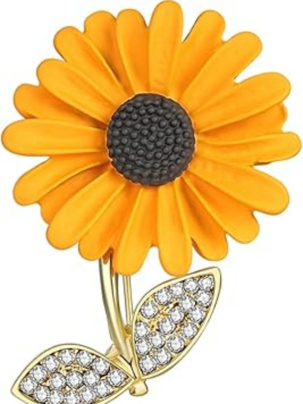 Beautiful‎ Sunflower Brooch Lapel Pin Rhinestones
